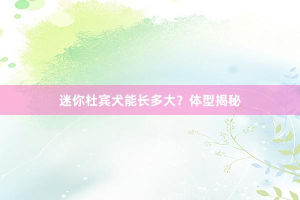 迷你杜宾犬能长多大？体型揭秘